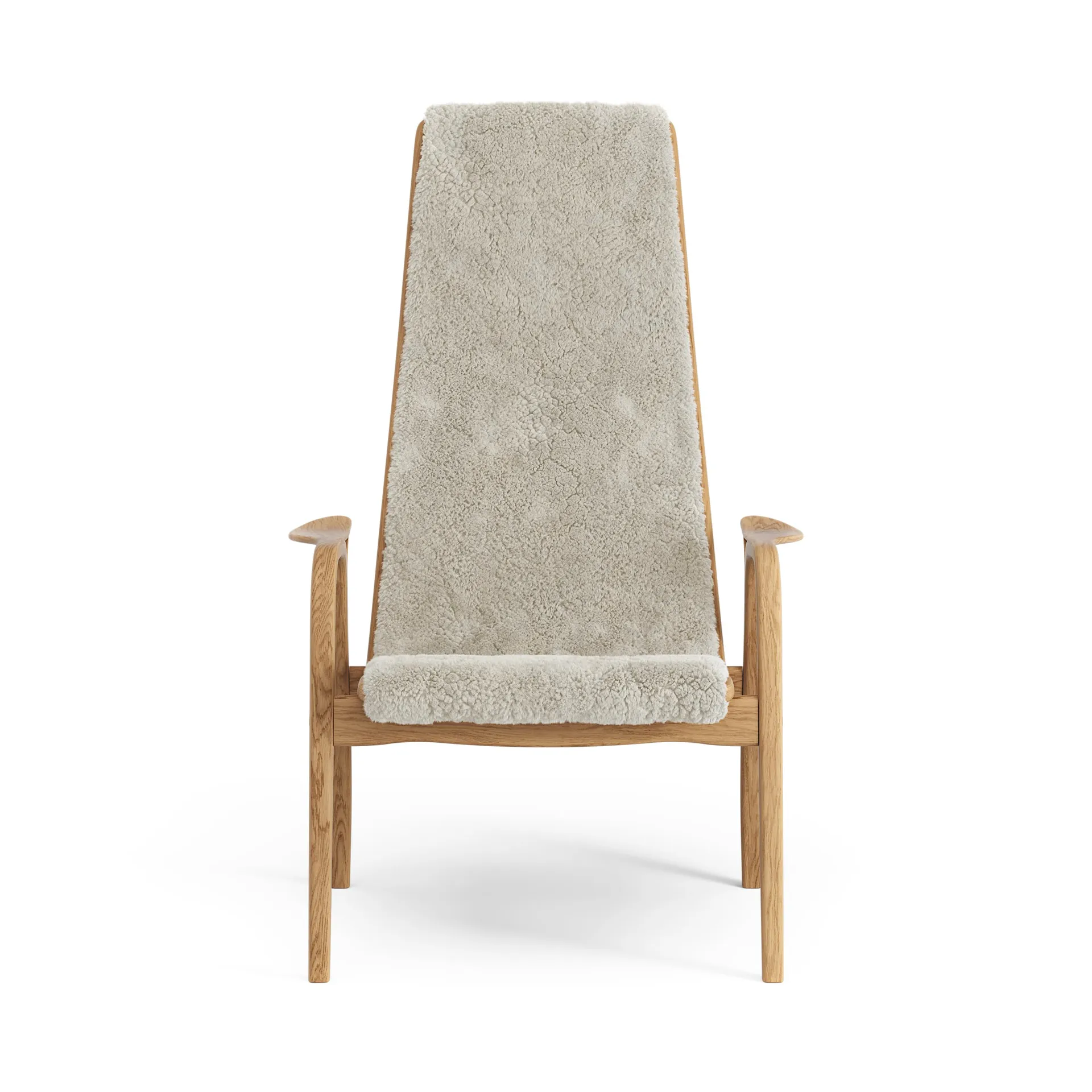 Lamino Sessel geölte Eiche/Schaffell, Moonlight (beige) Swedese