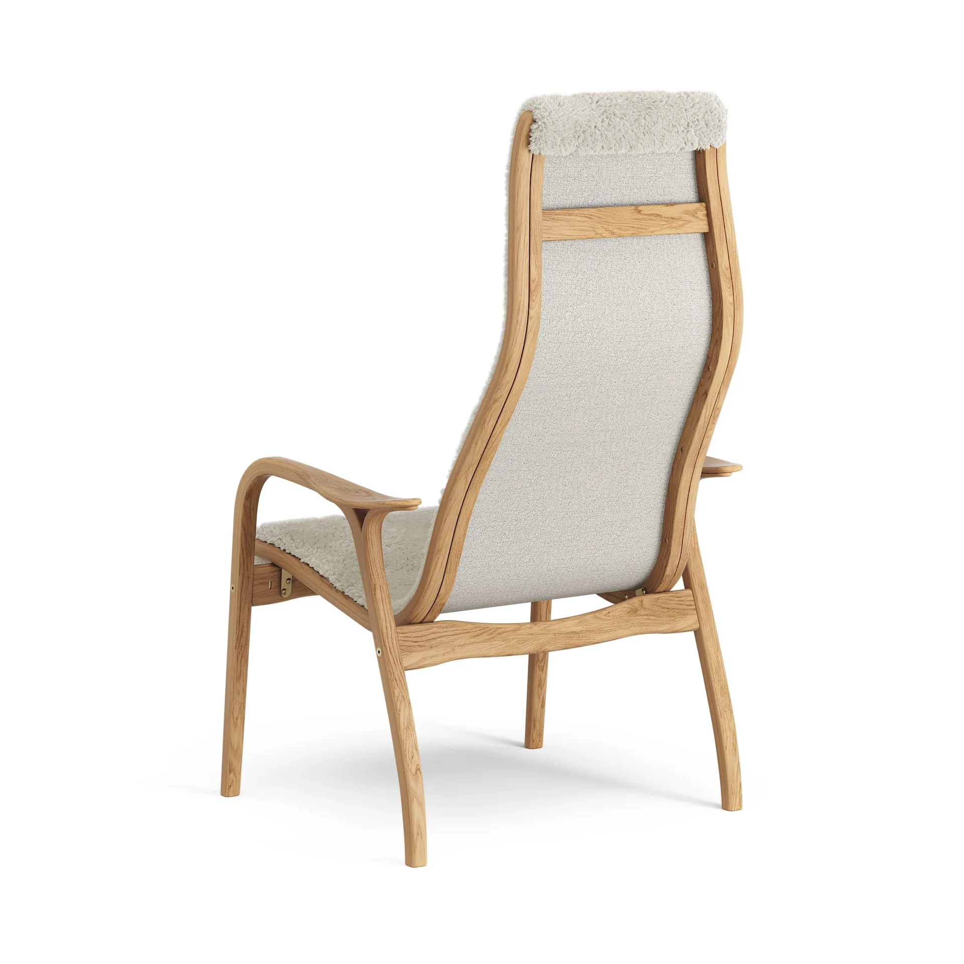 Lamino Sessel geölte Eiche/Schaffell, Moonlight (beige) Swedese