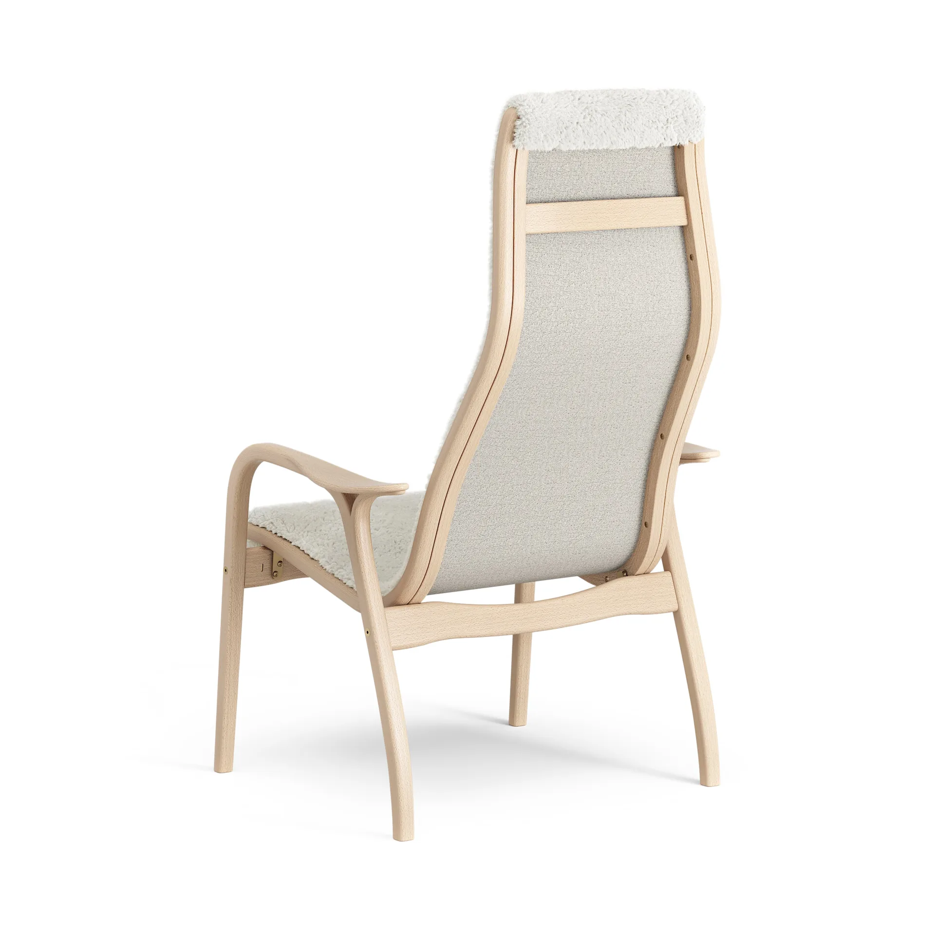 Lamino Sessel lackierte Buche/Schaffell, Offwhite (weiß) Swedese