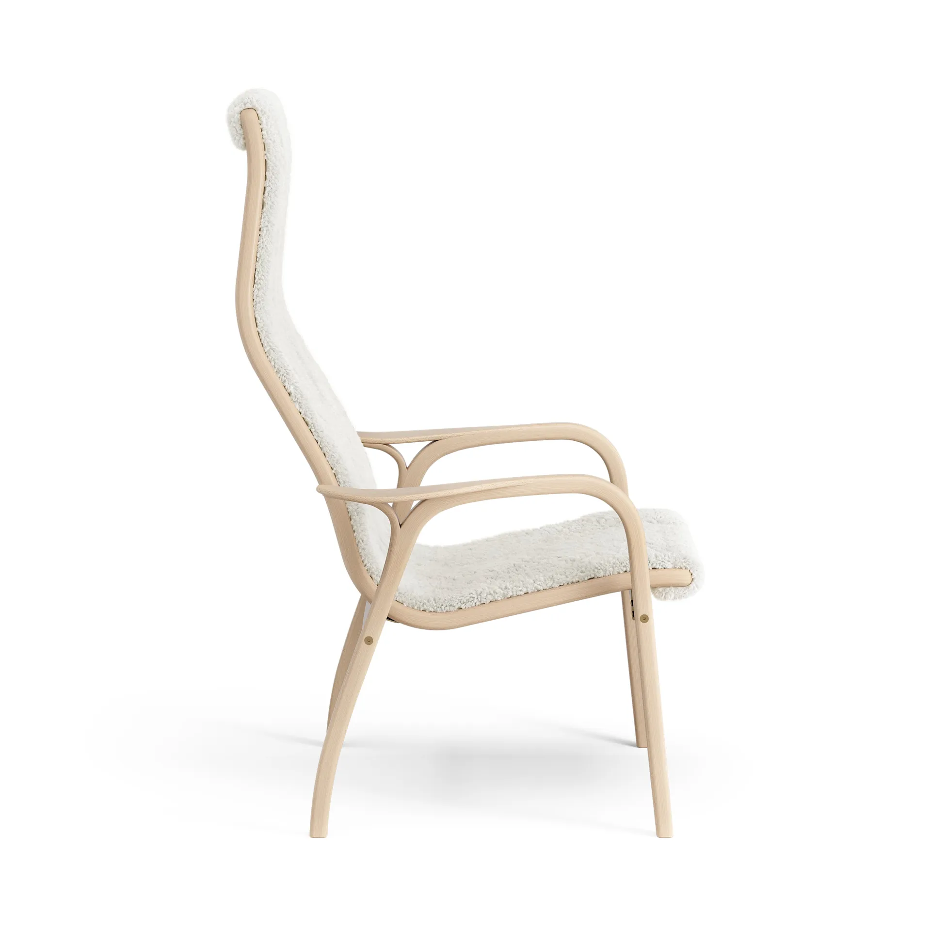 Lamino Sessel lackierte Buche/Schaffell, Offwhite (weiß) Swedese