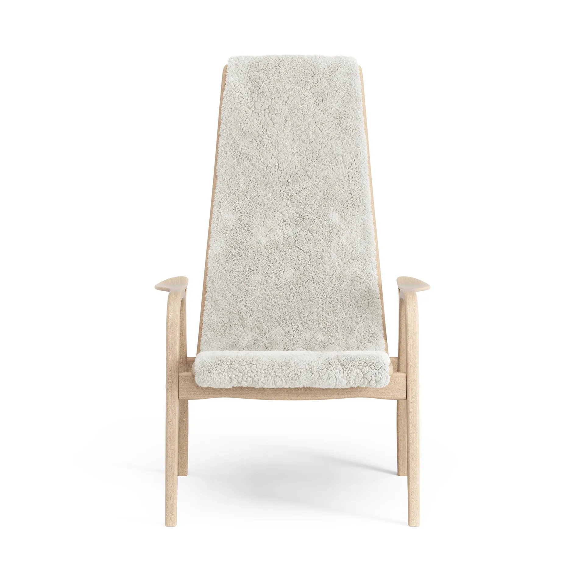 Lamino Sessel lackierte Buche/Schaffell, Offwhite (weiß) Swedese