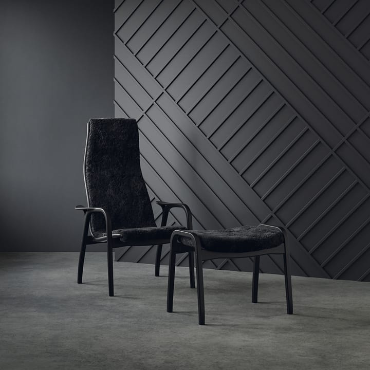 Lamino Sessel und Fußbank Black Edition, Schwarz Swedese