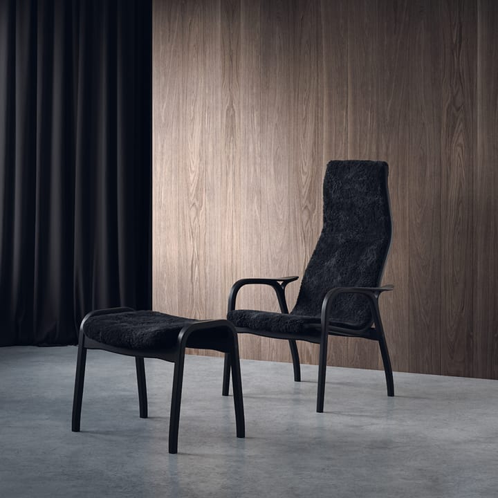 Lamino Sessel und Fußbank Black Edition, Schwarz Swedese
