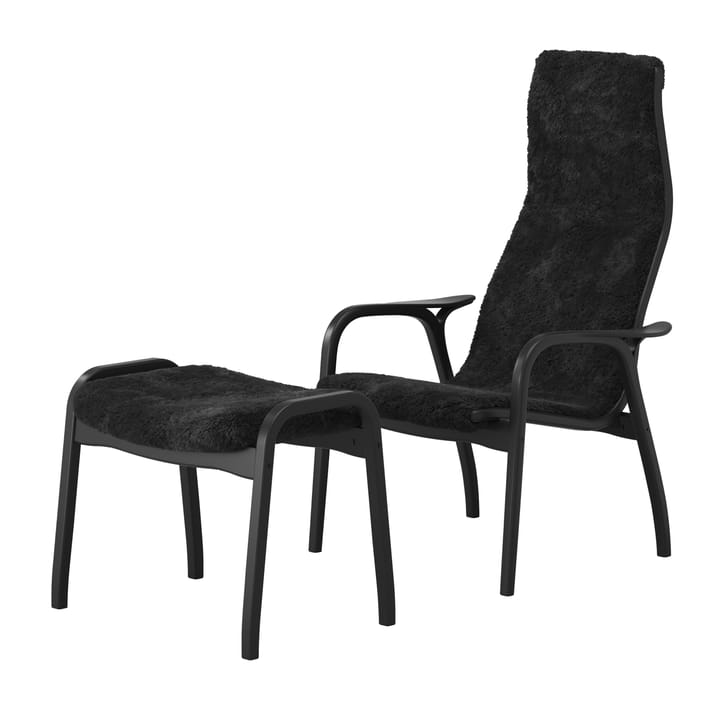 Lamino Sessel und Fußbank Black Edition - Schwarz - Swedese