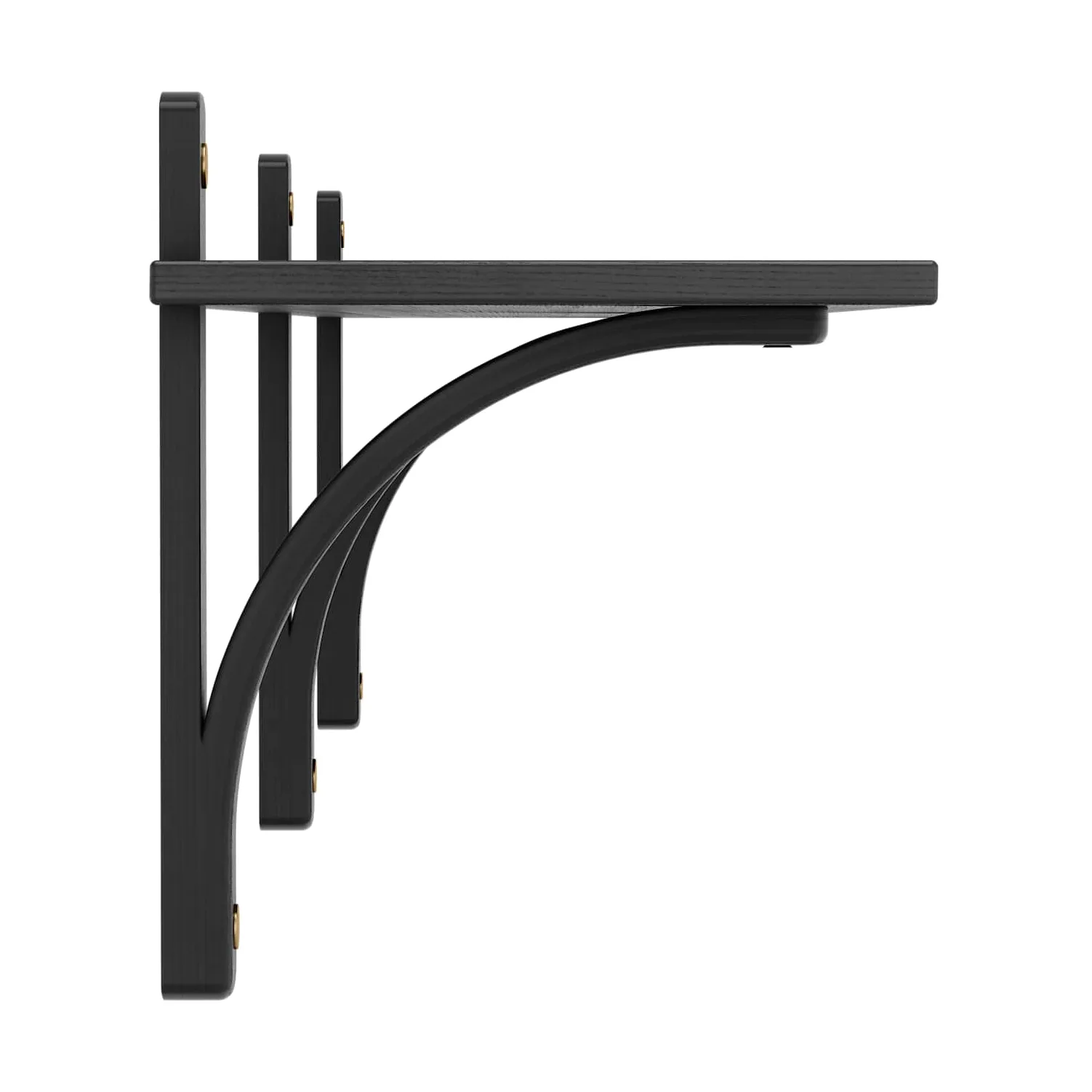 Levi Regal 1 Fachboden, Schwarz lasiertes Esche-Messing, 180 cm Swedese