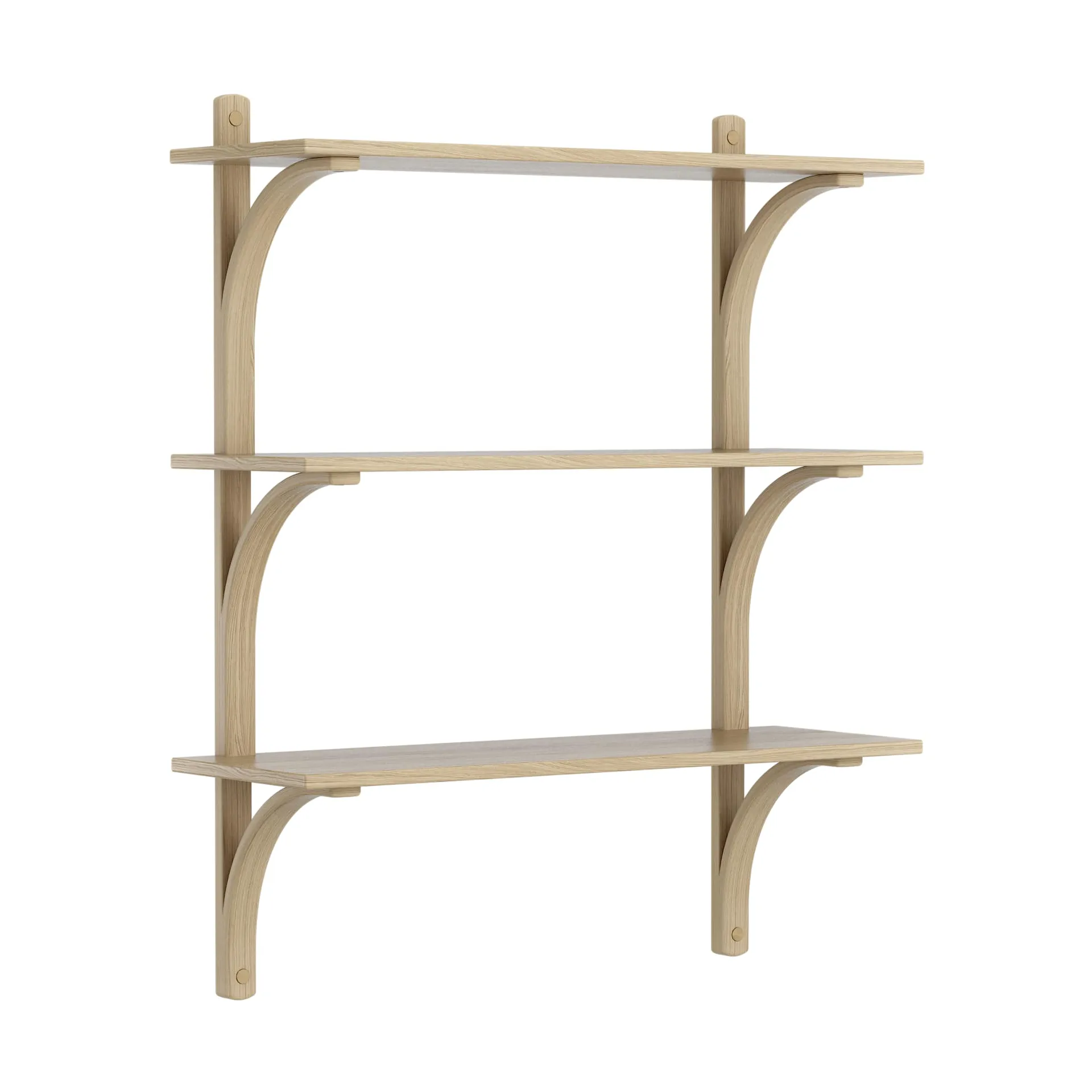 Levi Regal 3 Fachboden, Naturlackierte Eiche-Messing, 90 cm Swedese