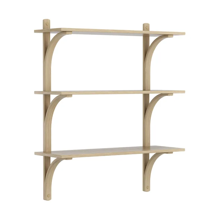 Levi Regal 3 Fachboden - Naturlackierte Eiche-Messing, 90 cm - Swedese