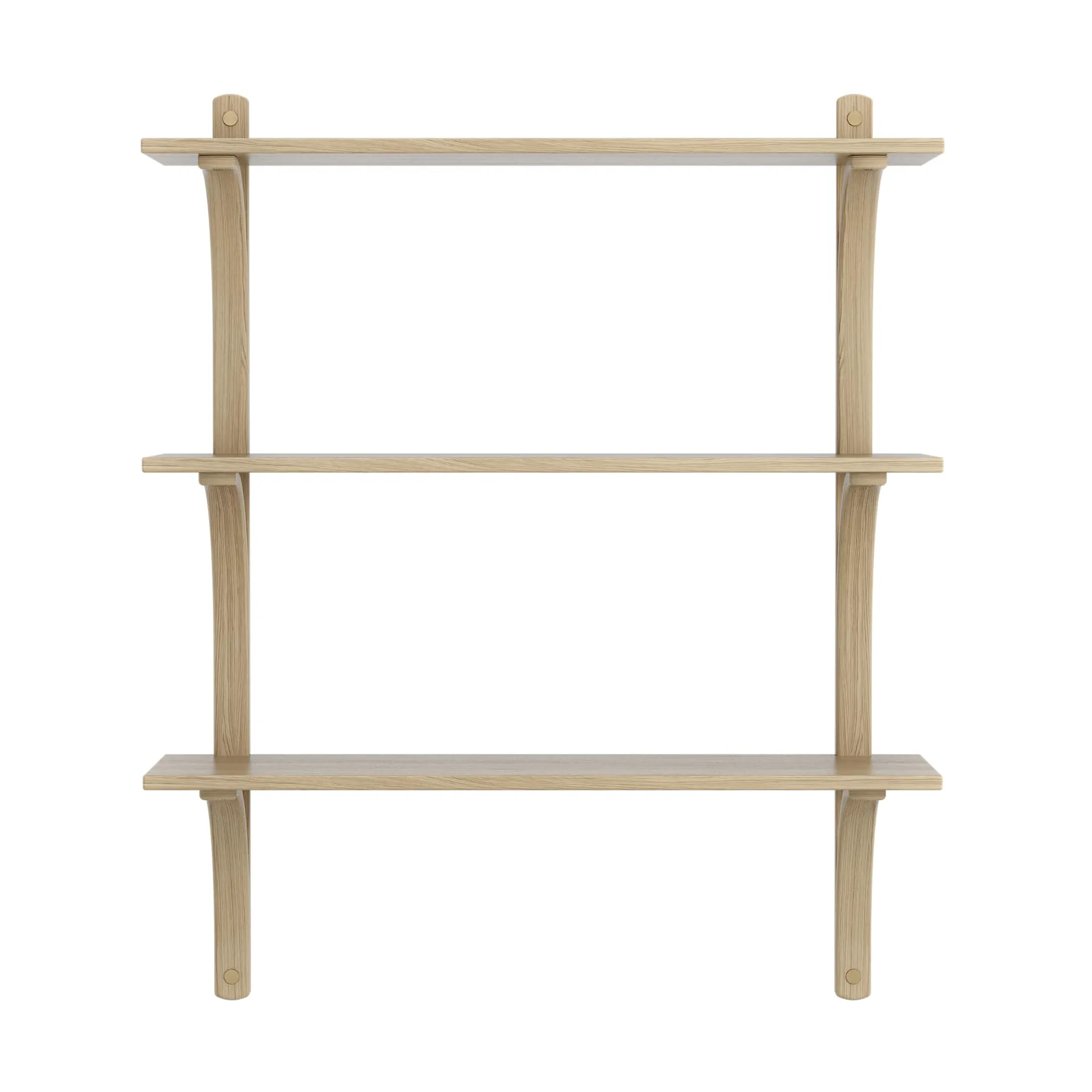 Levi Regal 3 Fachboden, Naturlackierte Eiche-Messing, 90 cm Swedese