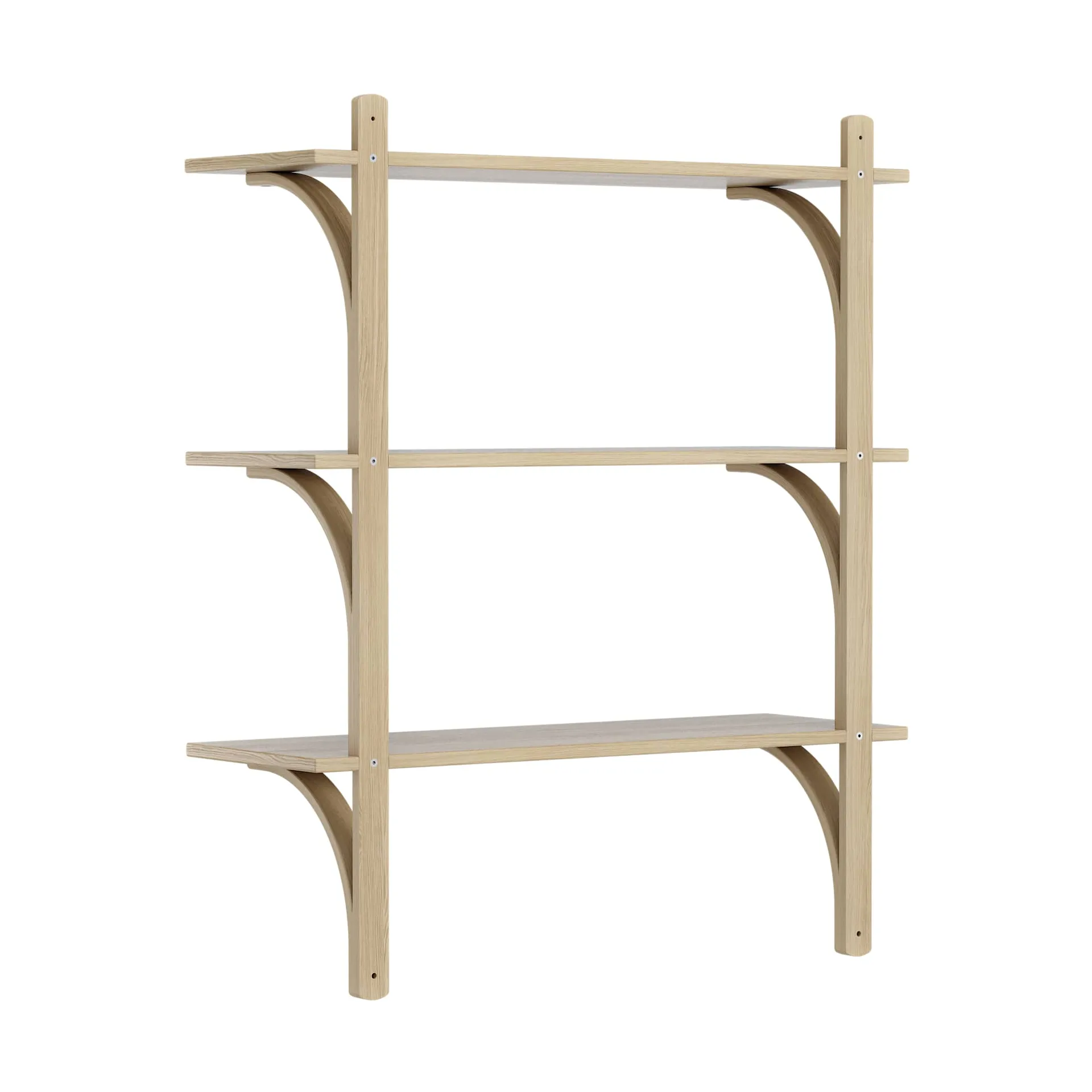 Levi Regal 3 Fachboden, Naturlackierte Eiche-Messing, 90 cm Swedese