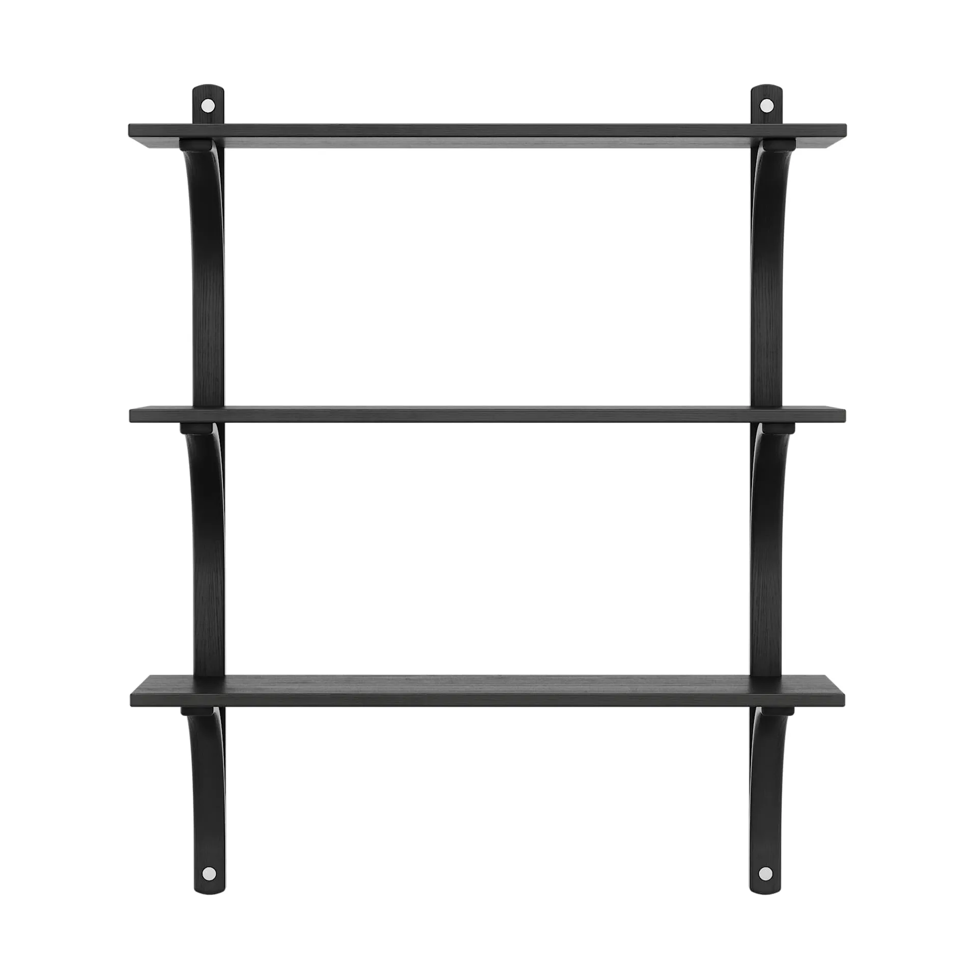 Levi Regal 3 Fachboden, Schwarz lasierte Esche-Aluminium, 90 cm Swedese