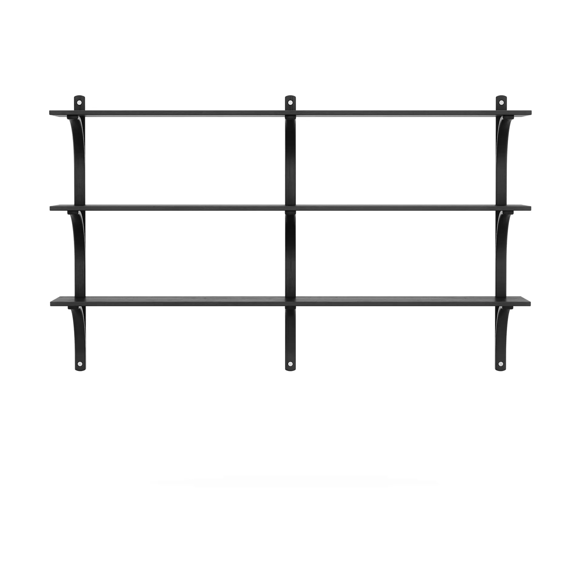 Levi Regal 3 Fachboden, Schwarz lasiertes Esche-Aluminium, 180 cm Swedese