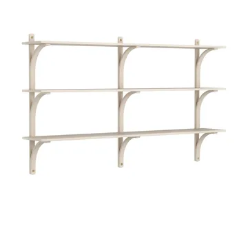Levi Regal 3 Fachboden - Weiß pigmentierte Esche–Messing, 180 cm - Swedese
