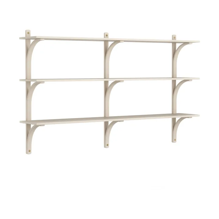 Levi Regal 3 Fachboden - Weiß pigmentierte Esche–Messing, 180 cm - Swedese