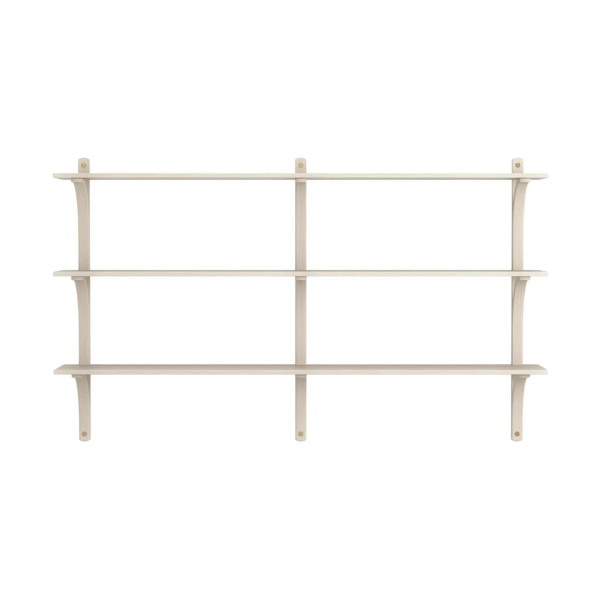 Levi Regal 3 Fachboden, Weiß pigmentierte Esche–Messing, 180 cm Swedese