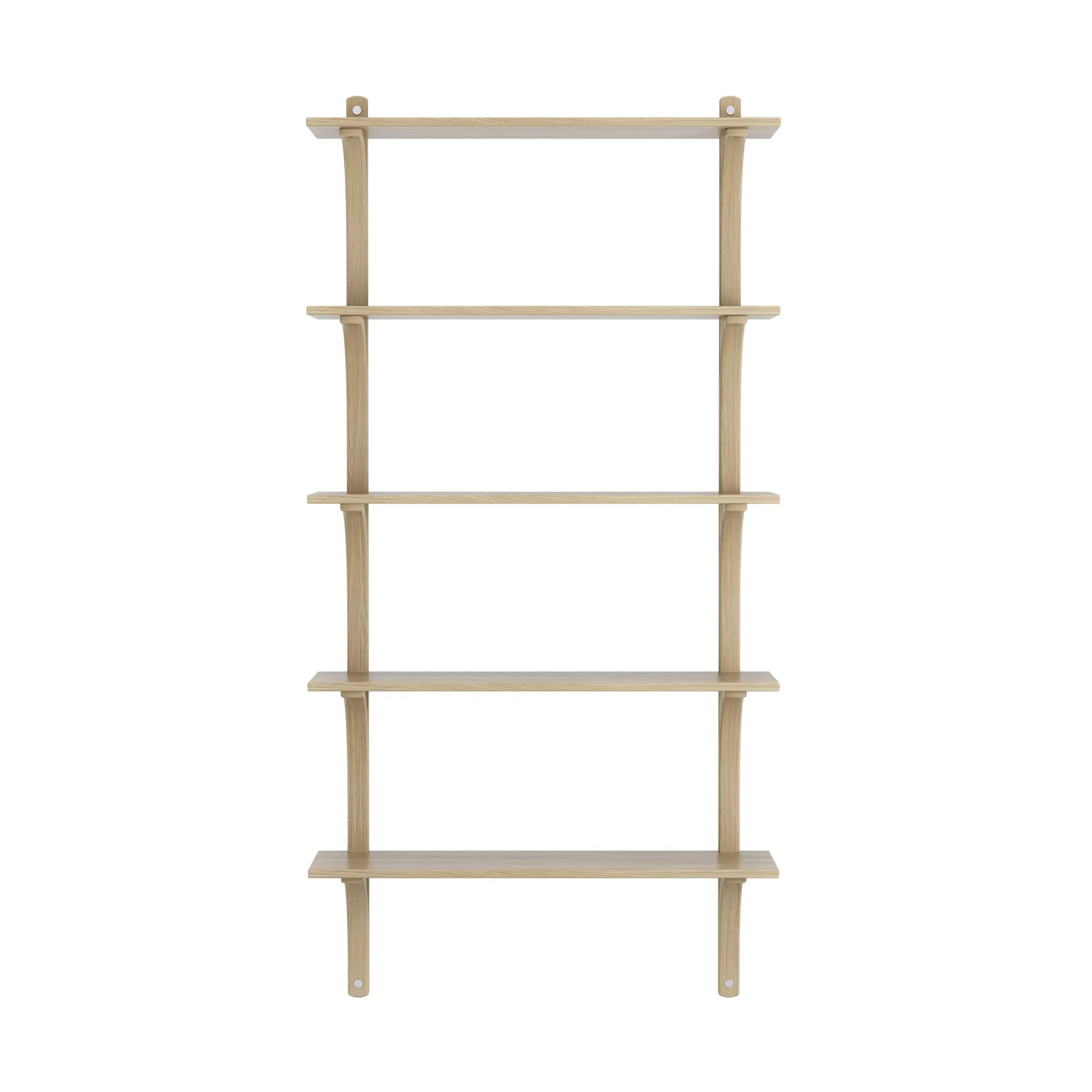 Levi Regal 5 Fachboden, Naturlackierte Eiche-Aluminium, 90 cm Swedese