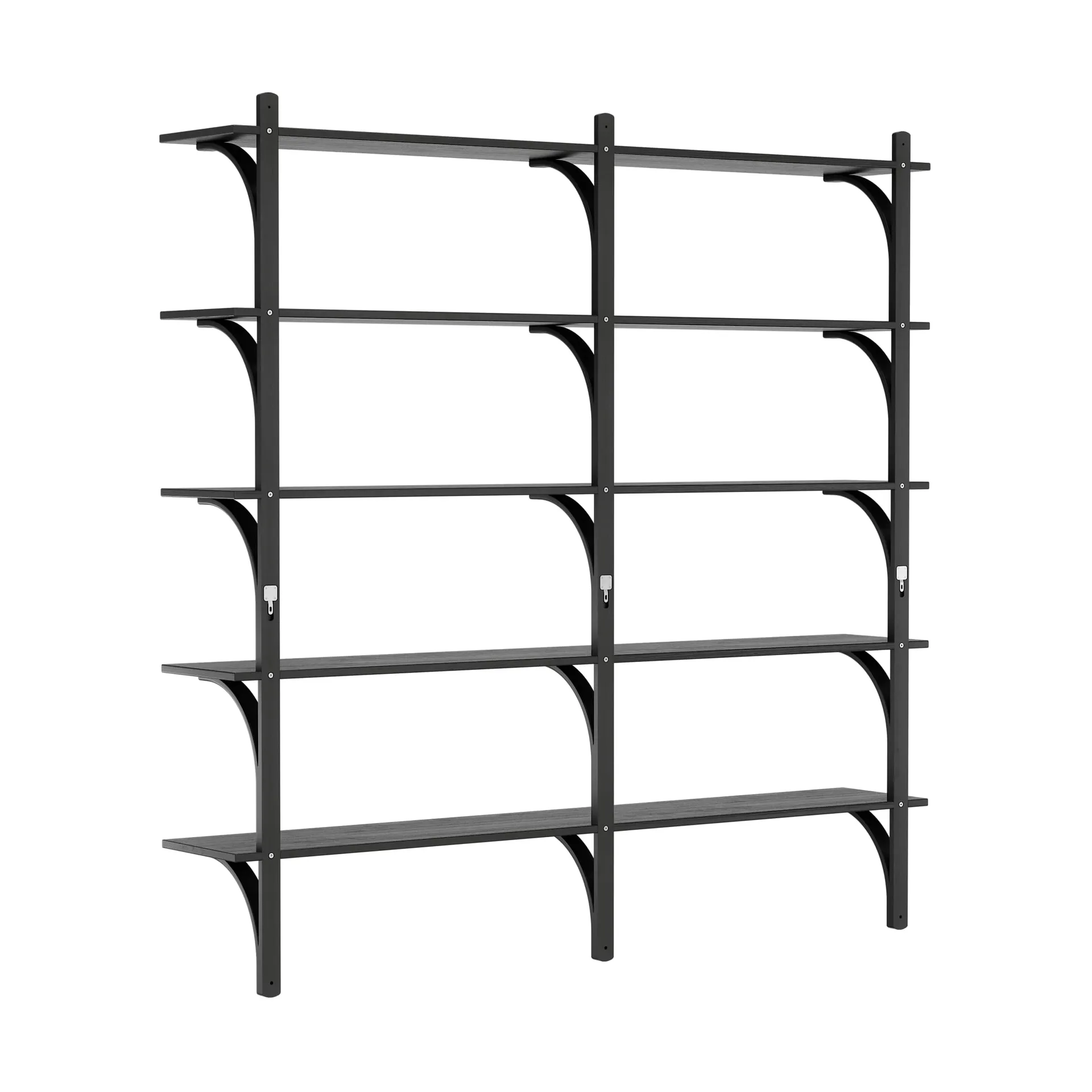 Levi Regal 5 Fachboden, Schwarz lasiertes Esche-Aluminium, 180 cm Swedese