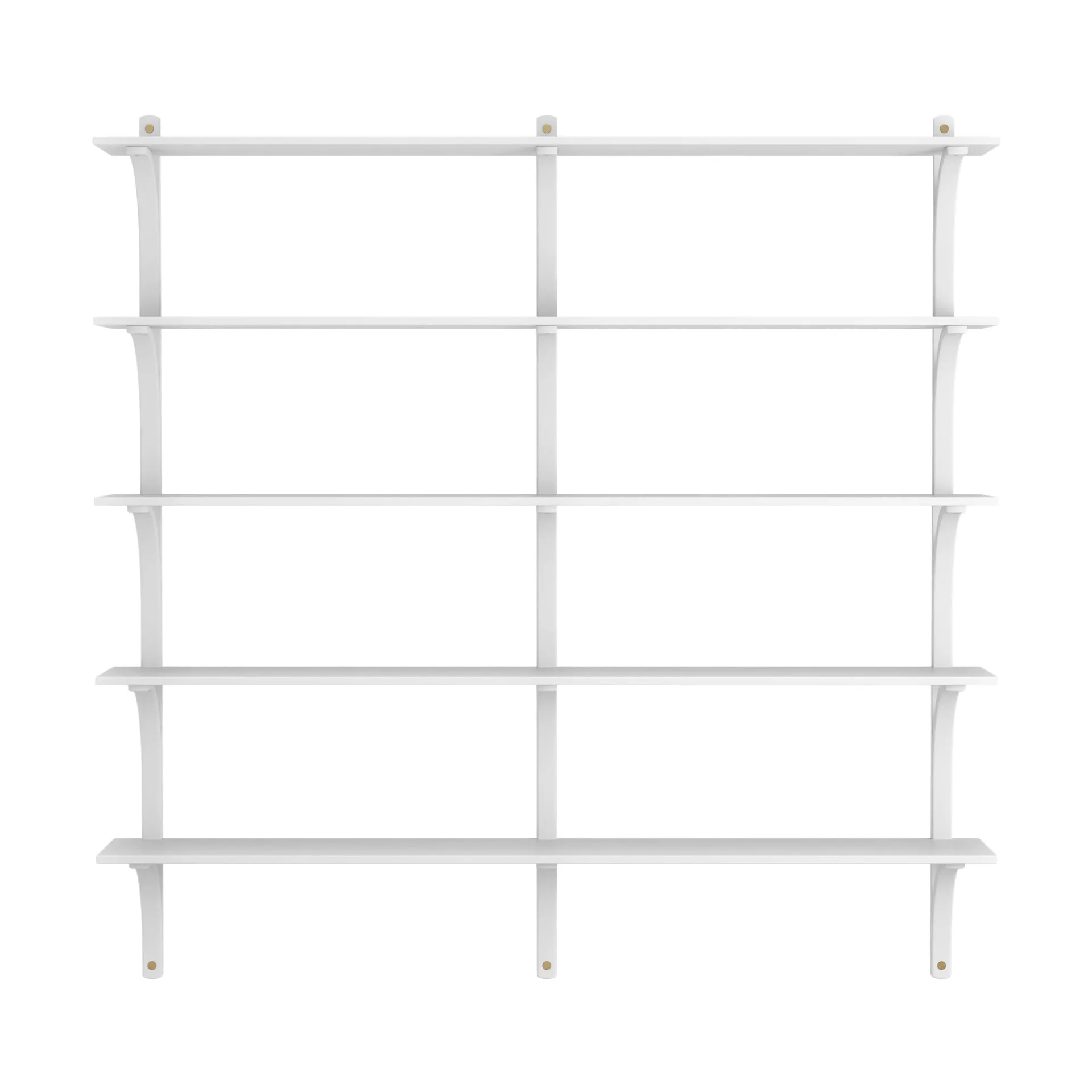 Levi Regal 5 Fachboden, Weiß lasiert Esche-messing, 180 cm Swedese