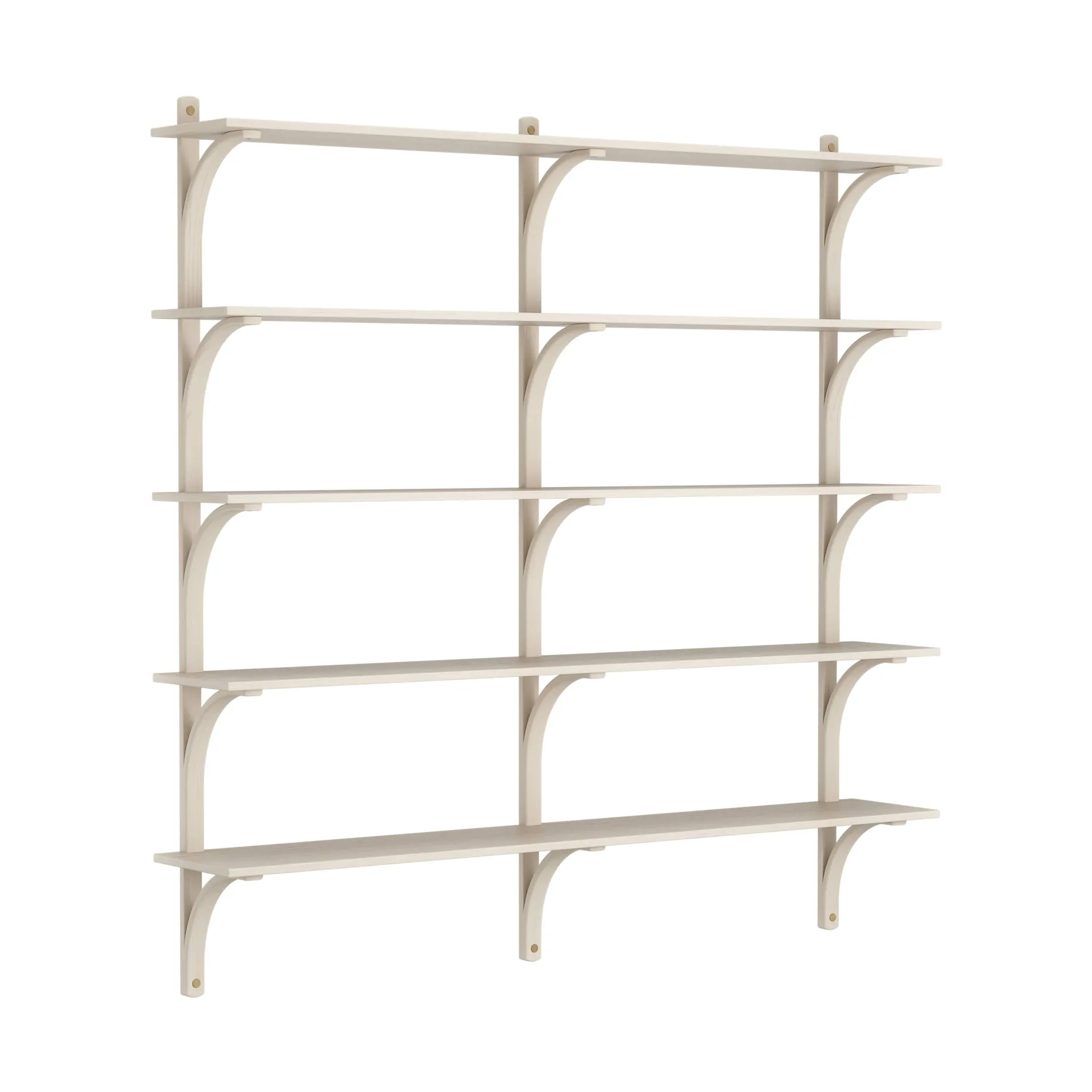 Levi Regal 5 Fachboden, Weiß pigmentierte Esche–Messing, 180 cm Swedese