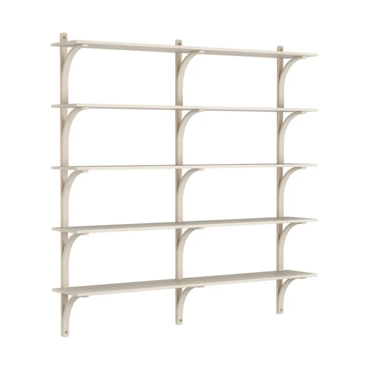 Levi Regal 5 Fachboden - Weiß pigmentierte Esche–Messing, 180 cm - Swedese