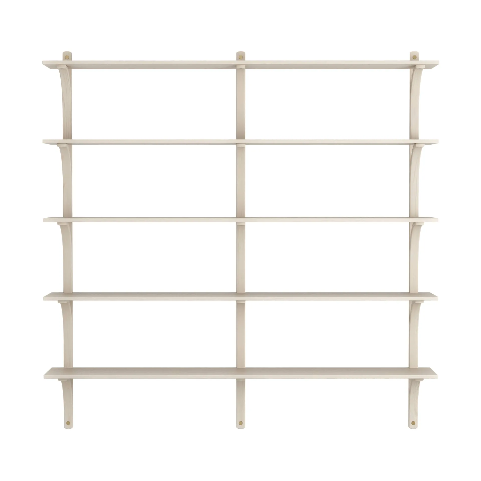 Levi Regal 5 Fachboden, Weiß pigmentierte Esche–Messing, 180 cm Swedese