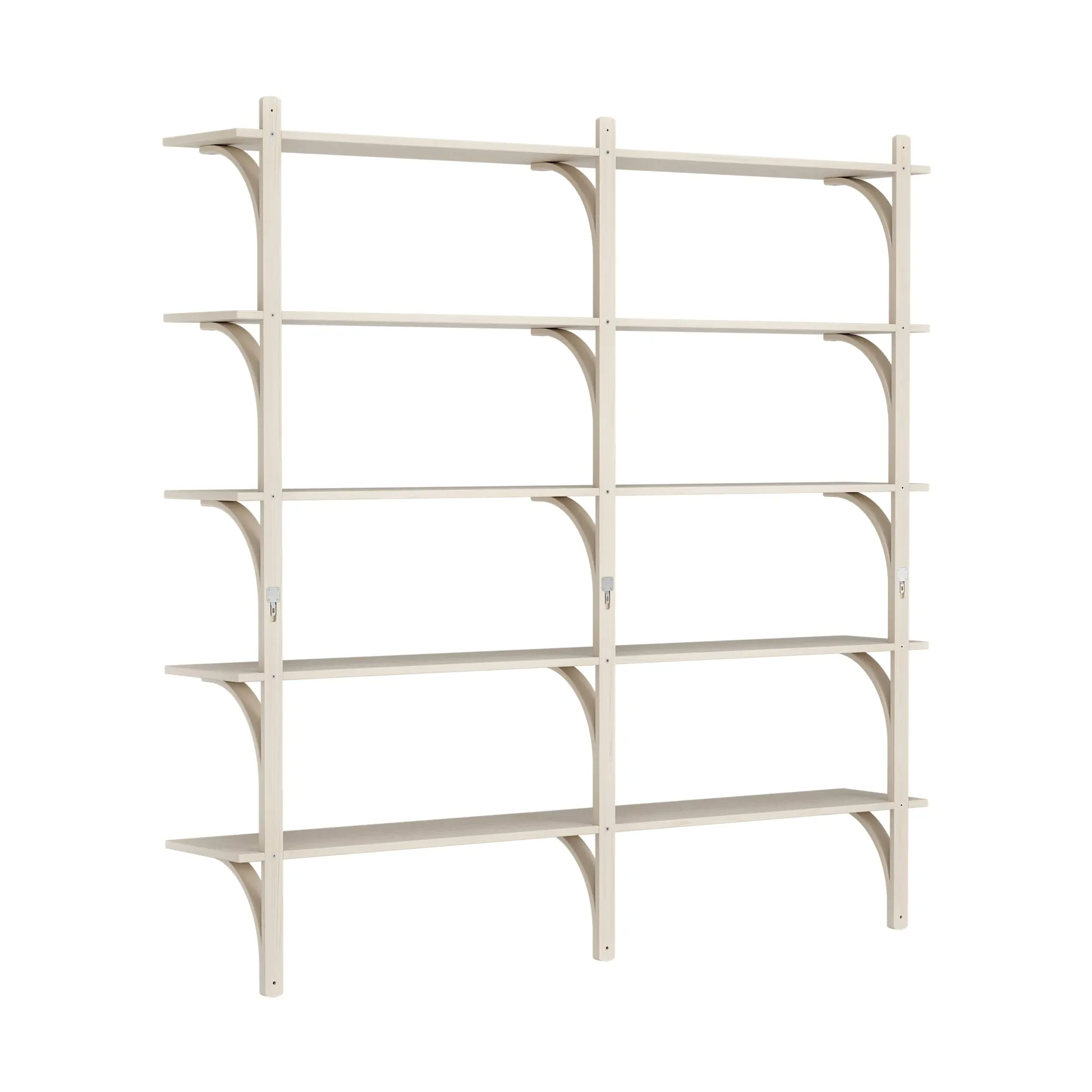 Levi Regal 5 Fachboden, Weiß pigmentierte Esche–Messing, 180 cm Swedese