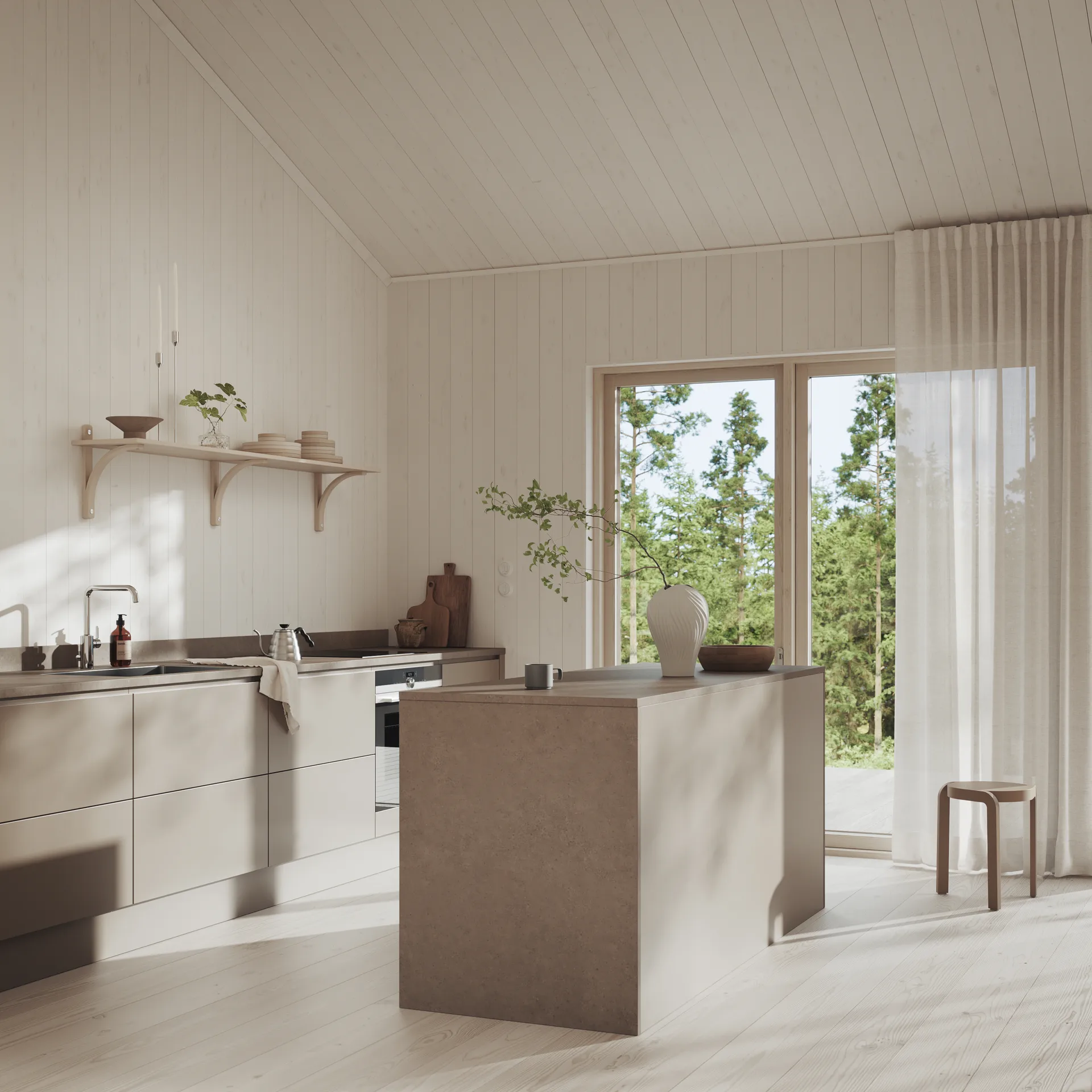 Levi Regal, Lackierte Eiche-Messing, 2 Regalböden, 90 cm Swedese