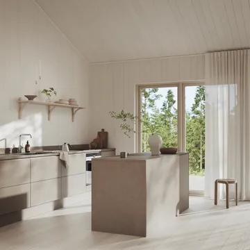 Levi Regal - Lackierte Eiche–Edelstahl, 2 Regalböden, 180 cm - Swedese