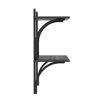 Levi Regal - Schwarze Esche-Messing, 2 Regalböden, 90 cm - Swedese