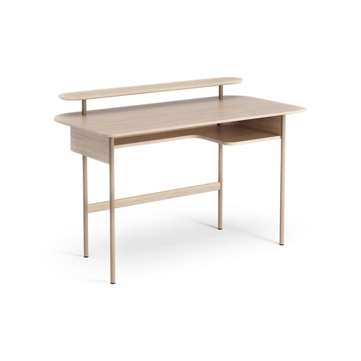 Luna Schreibtisch mit Regal - Eiche weiß pigmentiert - Swedese