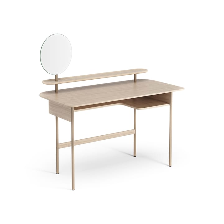 Luna Schreibtisch mit Regal und Spiegel - Eiche weiß pigmentiert - Swedese