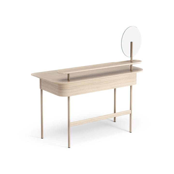 Luna Schreibtisch mit Schublade, Regal und Spiegel - Eiche weiß pigmentiert - Swedese