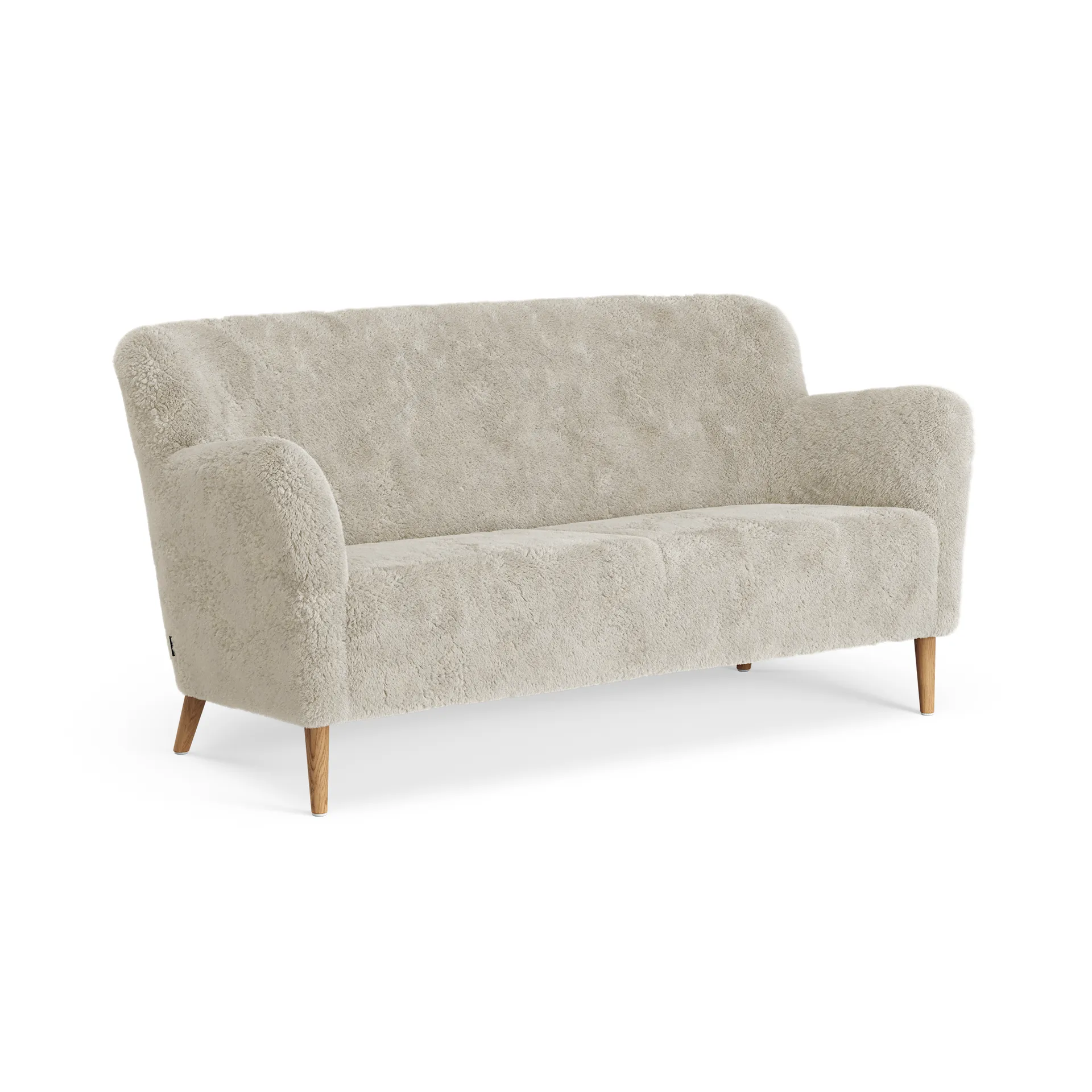 Nova 2-Sitzer Sofa Schafsfell, Moonlight-Eiche geölt Swedese
