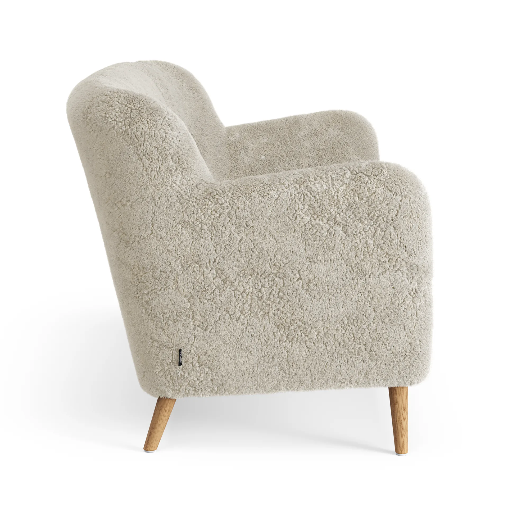 Nova 2-Sitzer Sofa Schafsfell, Moonlight-Eiche geölt Swedese