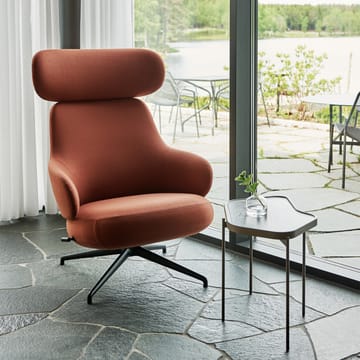 Pillo Sessel - Stoff hallingdal 65 200 offwhite, Chrom, 4-sterniger Drehfuß - Swedese