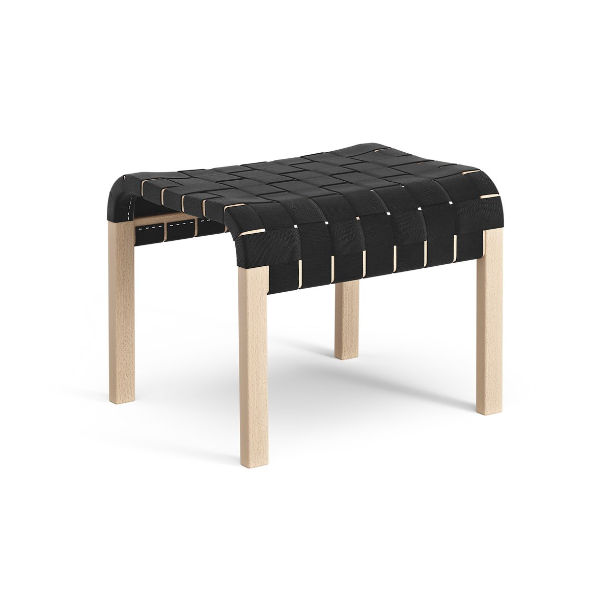 Swedese Primo Fußhocker Buche lackiert Schwarz | Skandinavisches Design | Sessel & Hocker | Beige