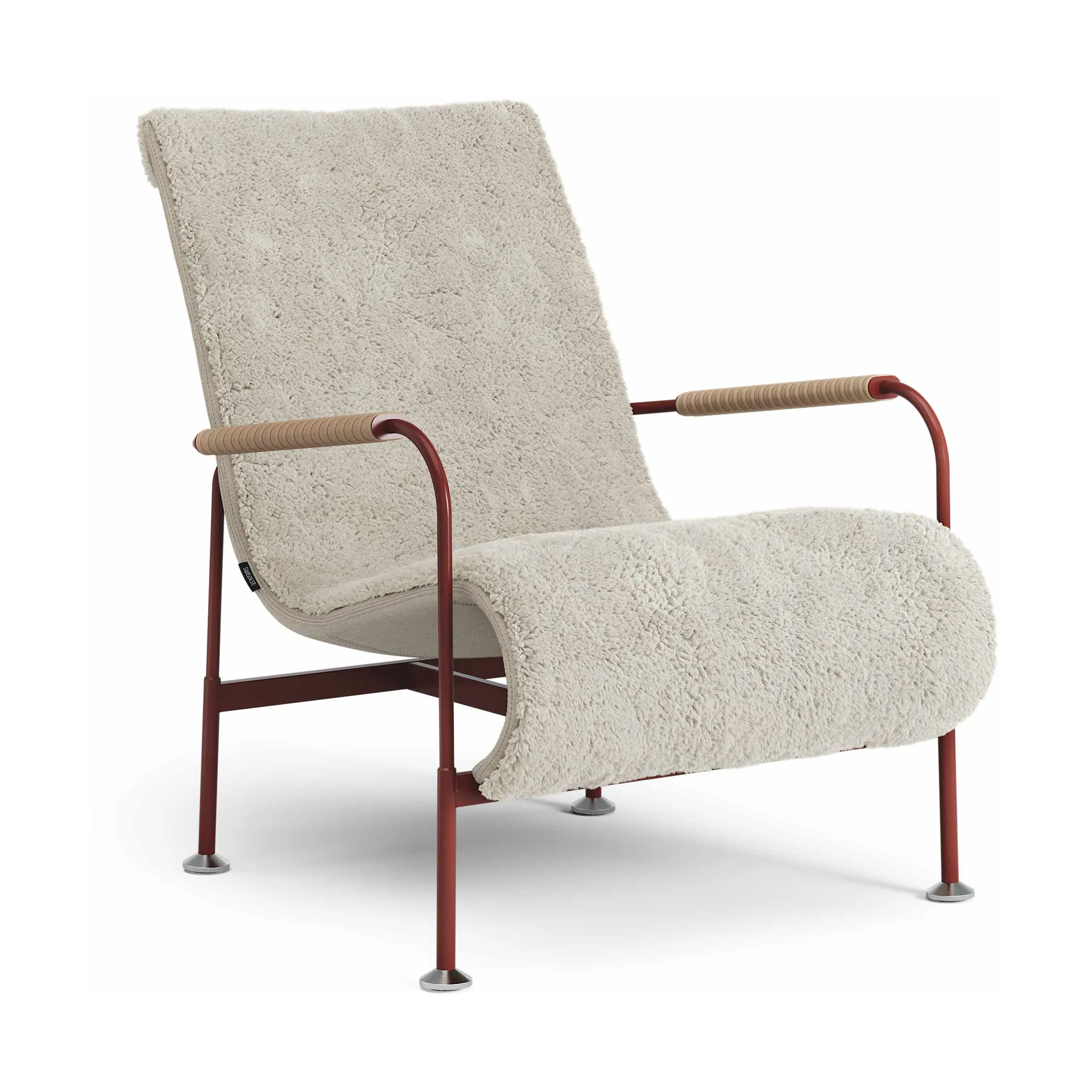 Serpentine Sessel, Lammfell Moonlight-rot-tärnsjö Nature Swedese