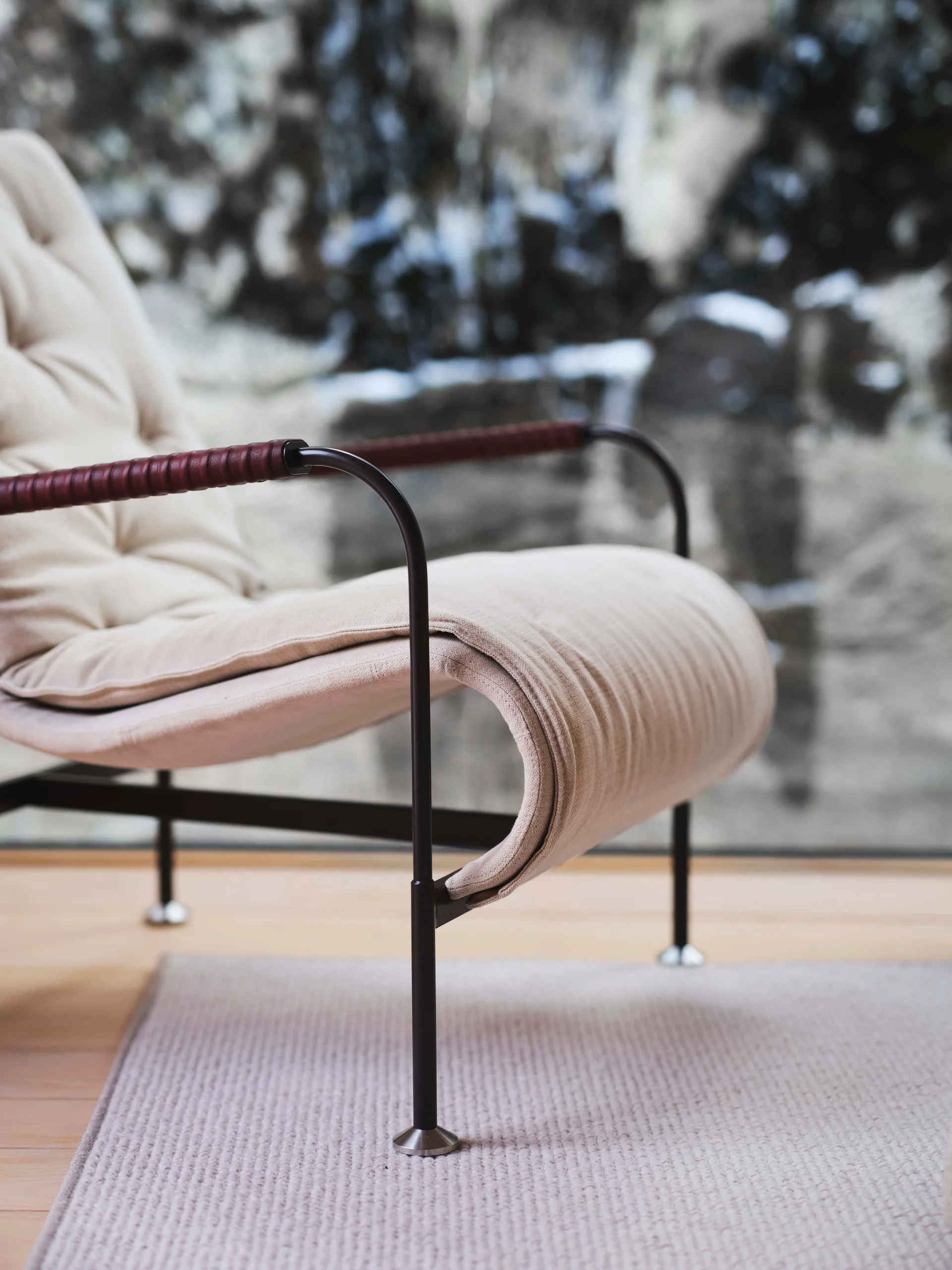 Serpentine Sessel, Leder Elmo Soft Hellbraun-Chrom-Tärnsjö Cognac Swedese