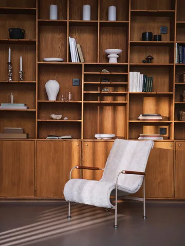 Serpentine Sessel - Stoff Romo Linara Rye-Chrom-Tärnsjö Cognac - Swedese