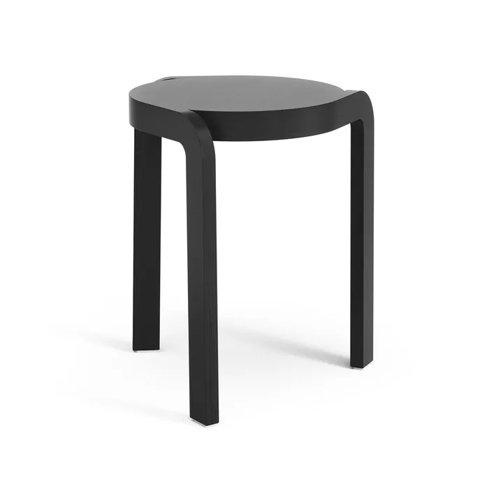 Spin runder Hocker H44 cm - Esche schwarz glasiert, Ø32x44 cm - Swedese