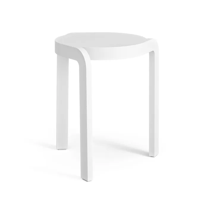 Spin runder Hocker H44 cm - Esche weiß glasiert, Ø32x44 cm - Swedese