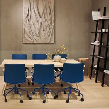 Stella Bürostuhl, höhenverstellbar mit Kippfunktion - Leder elmosoft 33004 Braun, Chrom - Swedese