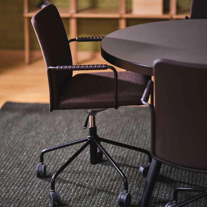 Stella Bürostuhl, höhenverstellbar mit Kippfunktion, Leder elmosoft 33004 Braun, Chrom Swedese