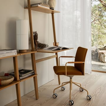 Stella Bürostuhl höhenverstellbar & senkbar - Leder elmosoft 33004 Braun, Chrom, kein Ausfall im Rücken - Swedese