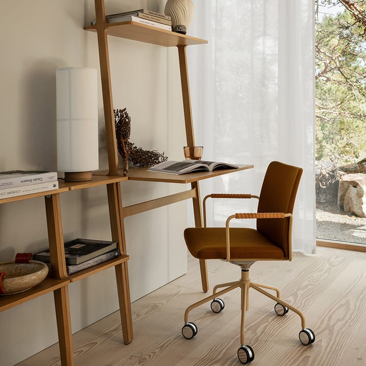 Stella Bürostuhl höhenverstellbar & senkbar, Leder elmosoft 33004 Braun, Chrom, kein Ausfall im Rücken Swedese