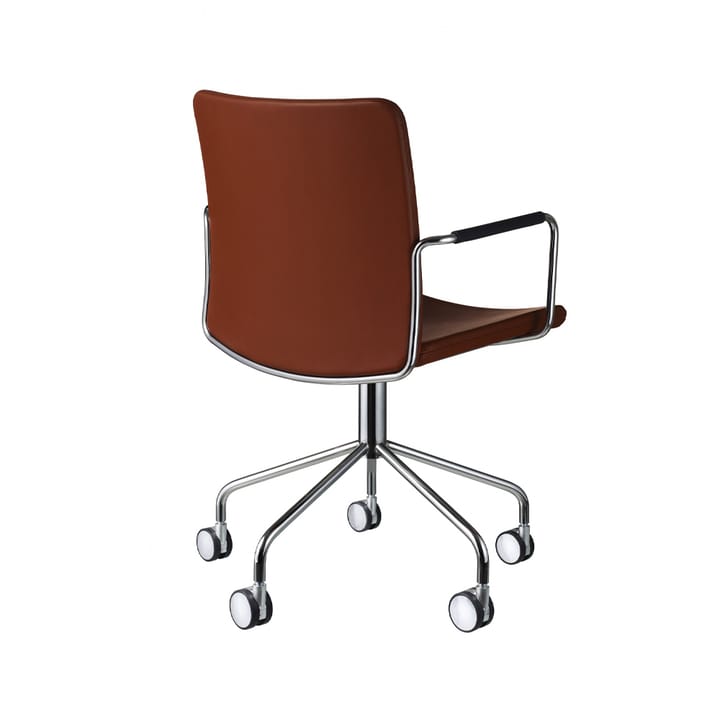 Stella Bürostuhl, Leder elmosoft 33004 Braun, Chromgestell Swedese