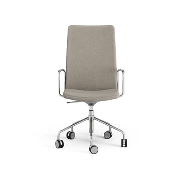 Stella hoher Bürostuhl, höhenverstellbar ohne Kippfunktion - Stoff camira main line flax 02 grau /beige, chrom, verstellbare sitzhöhe - Swedese