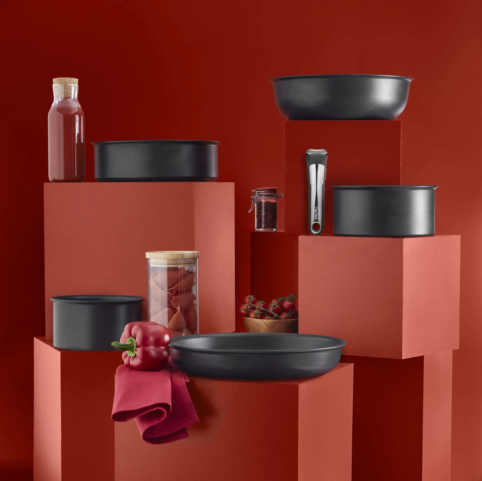 Ingenio Unlimited ON Bratpfannen-und Topfset, 5 Teile Tefal