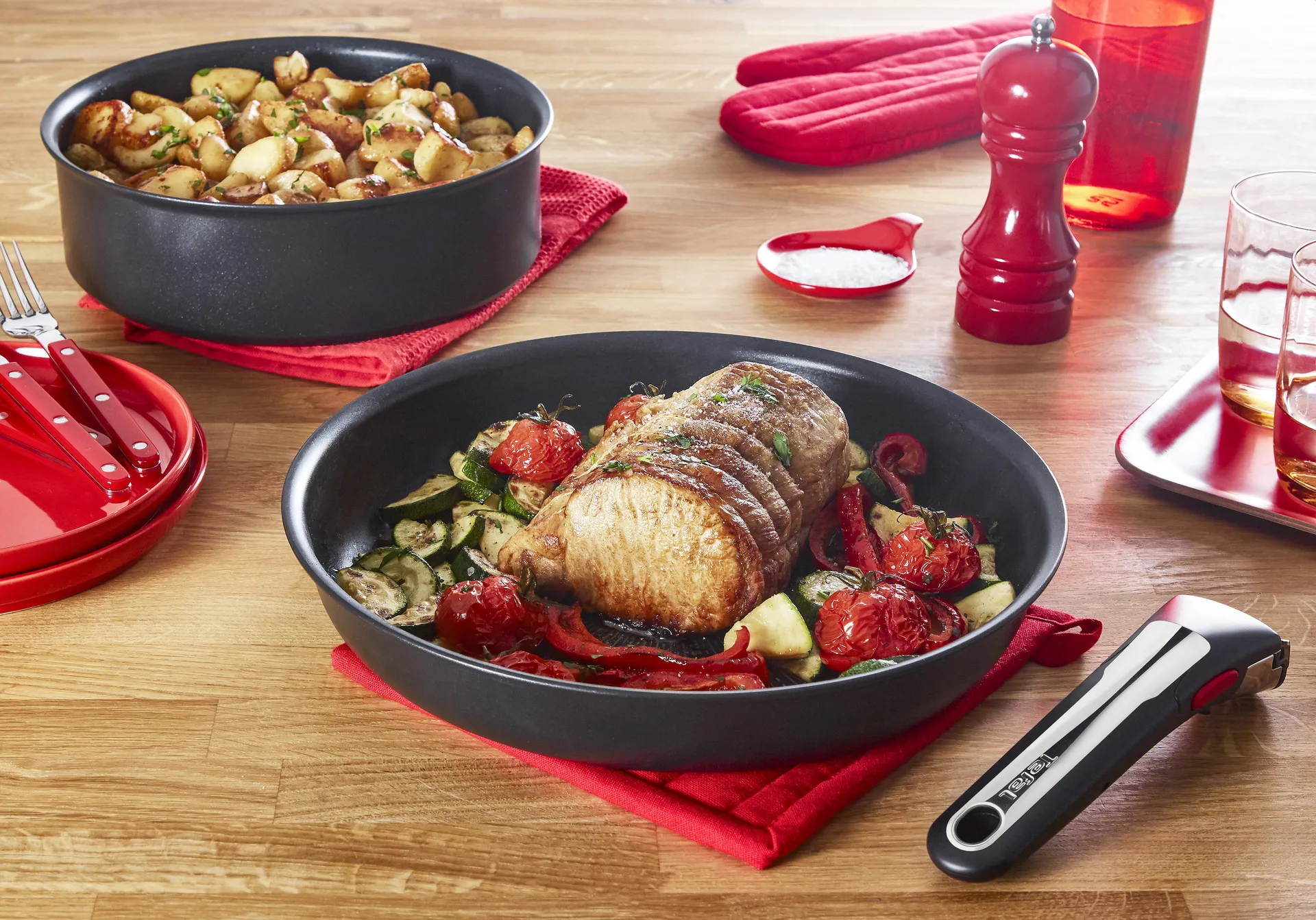 Ingenio Unlimited ON Bratpfannenset, 3 Teile Tefal