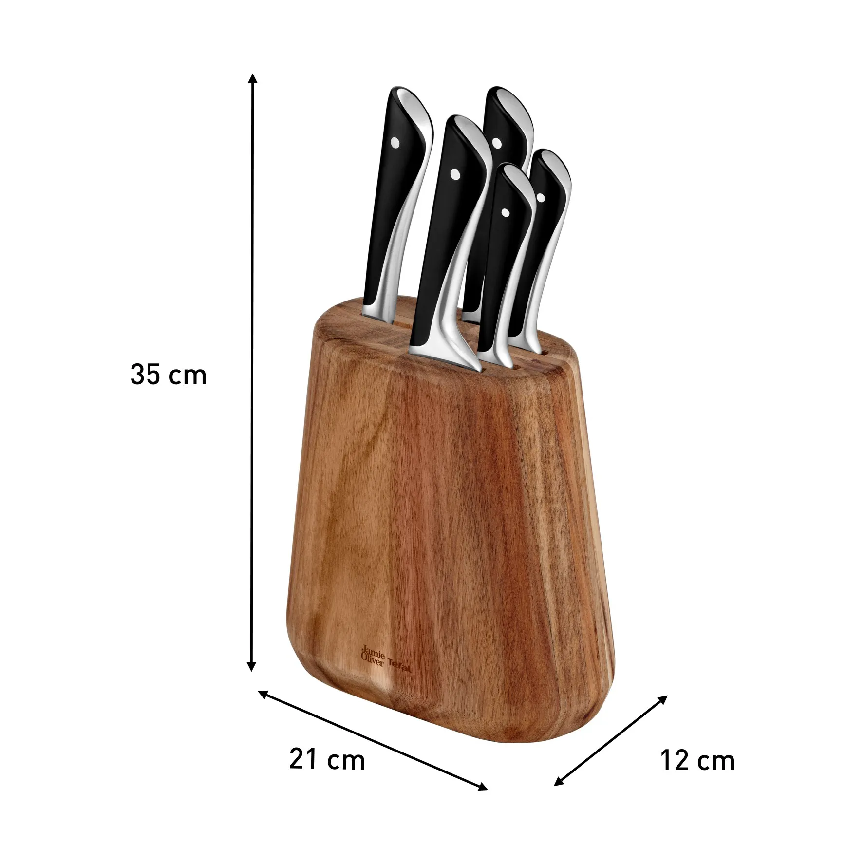 Jamie Oliver Messerset mit Messerblock, 6 Teile Tefal