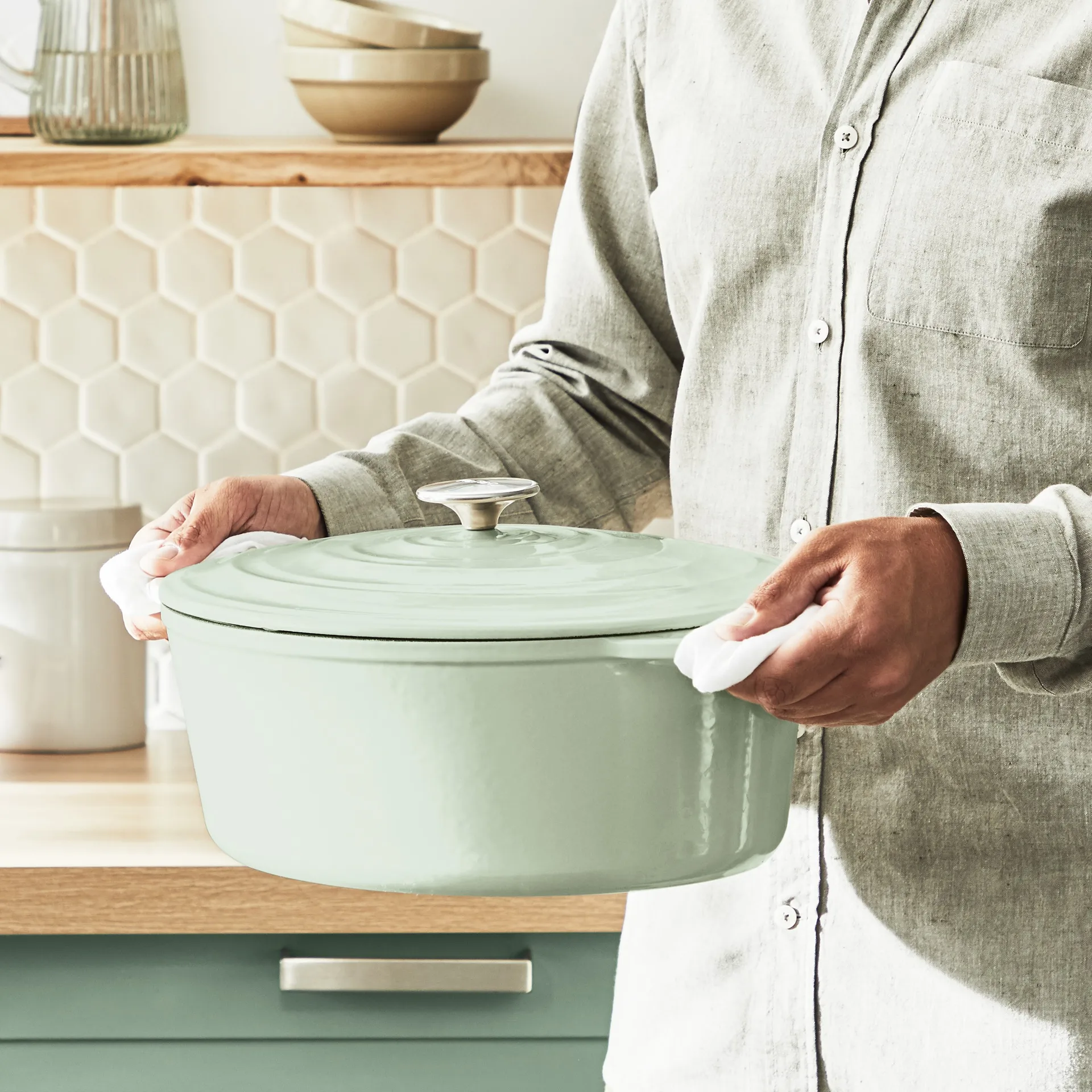 Tefal LOV ovaler Topf 7,2 L, Grün Tefal